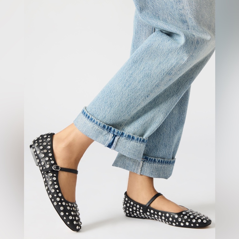 Steve Madden Maple Rhinstones flats size 9.5 nwot retails $89.95